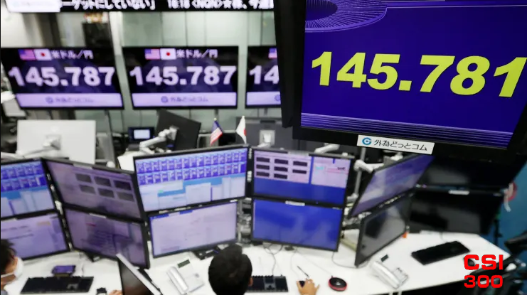 日元的下跌使其接近日本央行之前密切关注的155日元水准